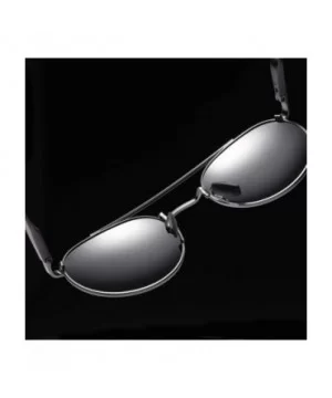 Unisex Vintage Round Sunglasses Double Bridge Men Women Polarized Aviator Sunglasses A540 - Gun-black - CW18IWY05X6 $12.55 Round