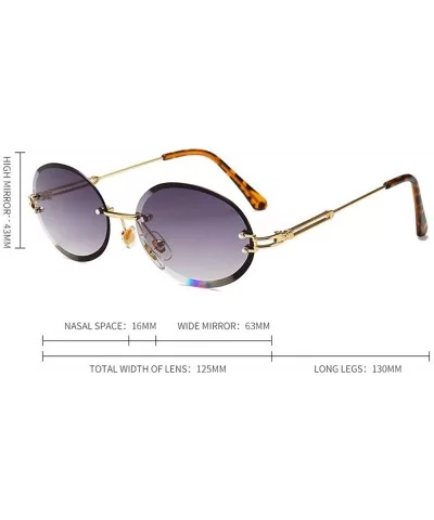 2019 New Fashion Oval Rimless Diamond Cut Edge Women Sunglasses (pink) - C118RG8CO0S $11.94 Oval