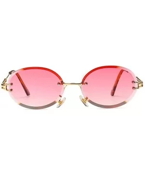 2019 New Fashion Oval Rimless Diamond Cut Edge Women Sunglasses (pink) - C118RG8CO0S $11.94 Oval