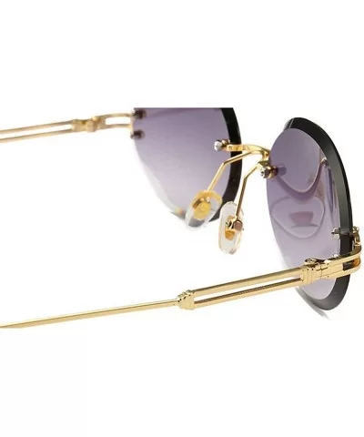 2019 New Fashion Oval Rimless Diamond Cut Edge Women Sunglasses (pink) - C118RG8CO0S $11.94 Oval