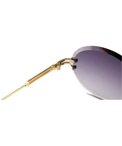 2019 New Fashion Oval Rimless Diamond Cut Edge Women Sunglasses (pink) - C118RG8CO0S $11.94 Oval