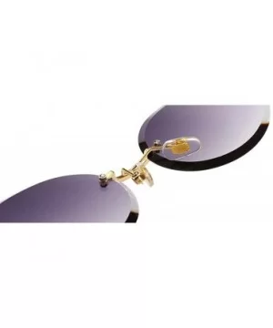 2019 New Fashion Oval Rimless Diamond Cut Edge Women Sunglasses (pink) - C118RG8CO0S $11.94 Oval