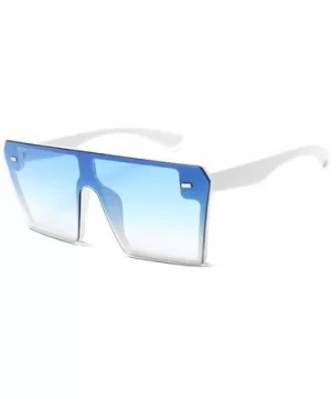 Oversized Square Retro Sunglasses Vintage Style Eyewear - Oversized Blue - C3197I7N8EI $16.97 Square