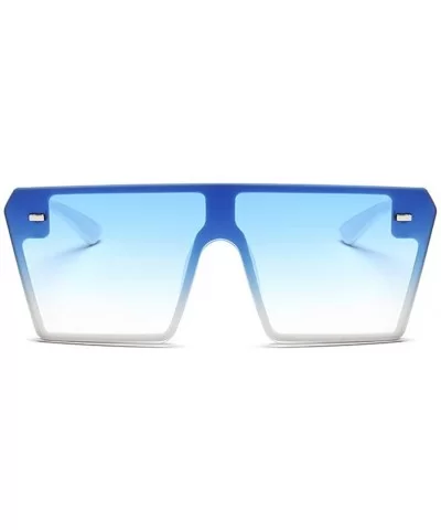 Oversized Square Retro Sunglasses Vintage Style Eyewear - Oversized Blue - C3197I7N8EI $16.97 Square