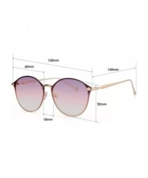 Women Sunglasses w Gradient Lens Metal Frame Cat Eye Sunglasses Cateye Sunglasses Mirror Lens - Purple Gradient - C718DXMX5HW...