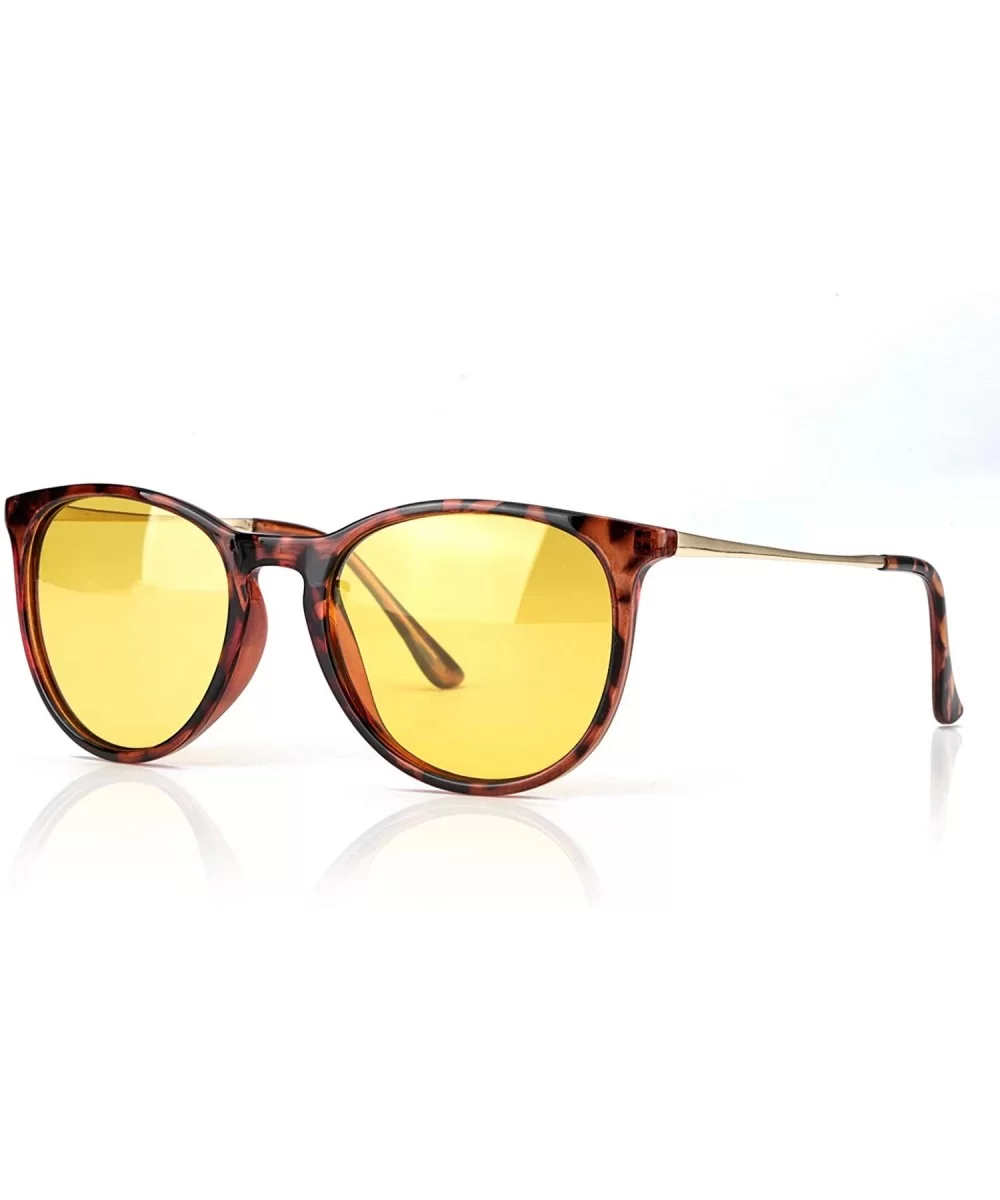 Glasses Driving Polarized Lens Rainy Indoors - Amber Frame/Polarized Yellow Lens - CL18AOK40DZ $9.16 Sport