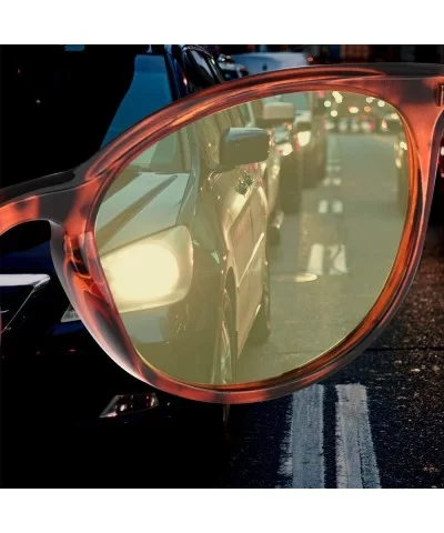 Glasses Driving Polarized Lens Rainy Indoors - Amber Frame/Polarized Yellow Lens - CL18AOK40DZ $9.16 Sport