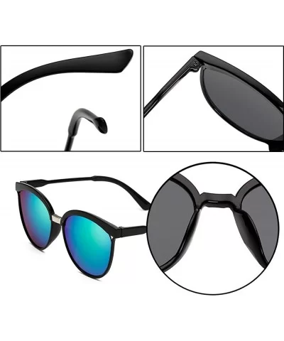 Non-Polarized New Women's Eyewear Oversized Retro Square Sunglasses - Bright Black Frame Green Mercury Lens - CU18DOTGDO2 $5....