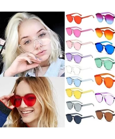 Unisex Fashion Candy Colors Round Outdoor Sunglasses Sunglasses - Transparent - C4199LHILH7 $12.10 Round