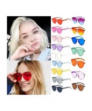 Unisex Fashion Candy Colors Round Outdoor Sunglasses Sunglasses - Transparent - C4199LHILH7 $12.10 Round