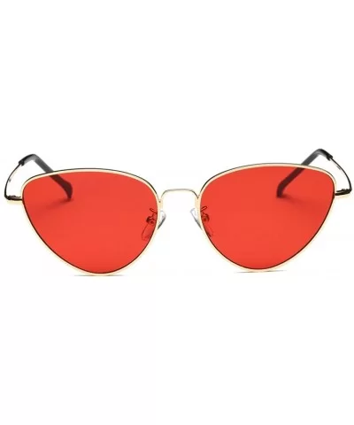 Women Vintage Retro Cat Eye Glasses Mirror Lens Travel Sunglass - Red - CO189693K4H $7.80 Aviator