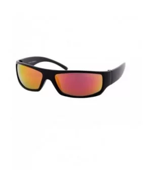 Unisex Sunglasses Mirror Lens Military Matte Frame Outdoor Athletic - Black Matte Frame/Mirror Orange - Red Lens - CP18K6QU5S...