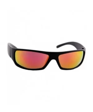 Unisex Sunglasses Mirror Lens Military Matte Frame Outdoor Athletic - Black Matte Frame/Mirror Orange - Red Lens - CP18K6QU5S...