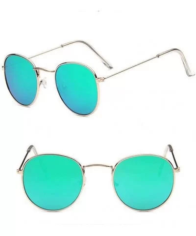 Classic Aviator Mirrored Flat Lens Sunglasses Metal Frame with Spring Hinges (Color C) - C - CW18WE7WMAC $26.12 Aviator