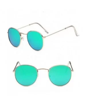 Classic Aviator Mirrored Flat Lens Sunglasses Metal Frame with Spring Hinges (Color C) - C - CW18WE7WMAC $26.12 Aviator