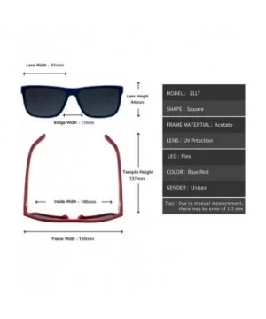 Men big shape polarized UV400 protection brand sunglasses leisure design - Blue/Red - C717XQ5MOOS $19.03 Sport