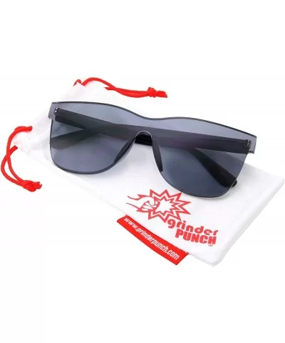 Tinted Colorful Lens Rimless Sunglasses - Transparent Square Horn Rimmed - Black - C718GGGLAX5 $8.14 Square