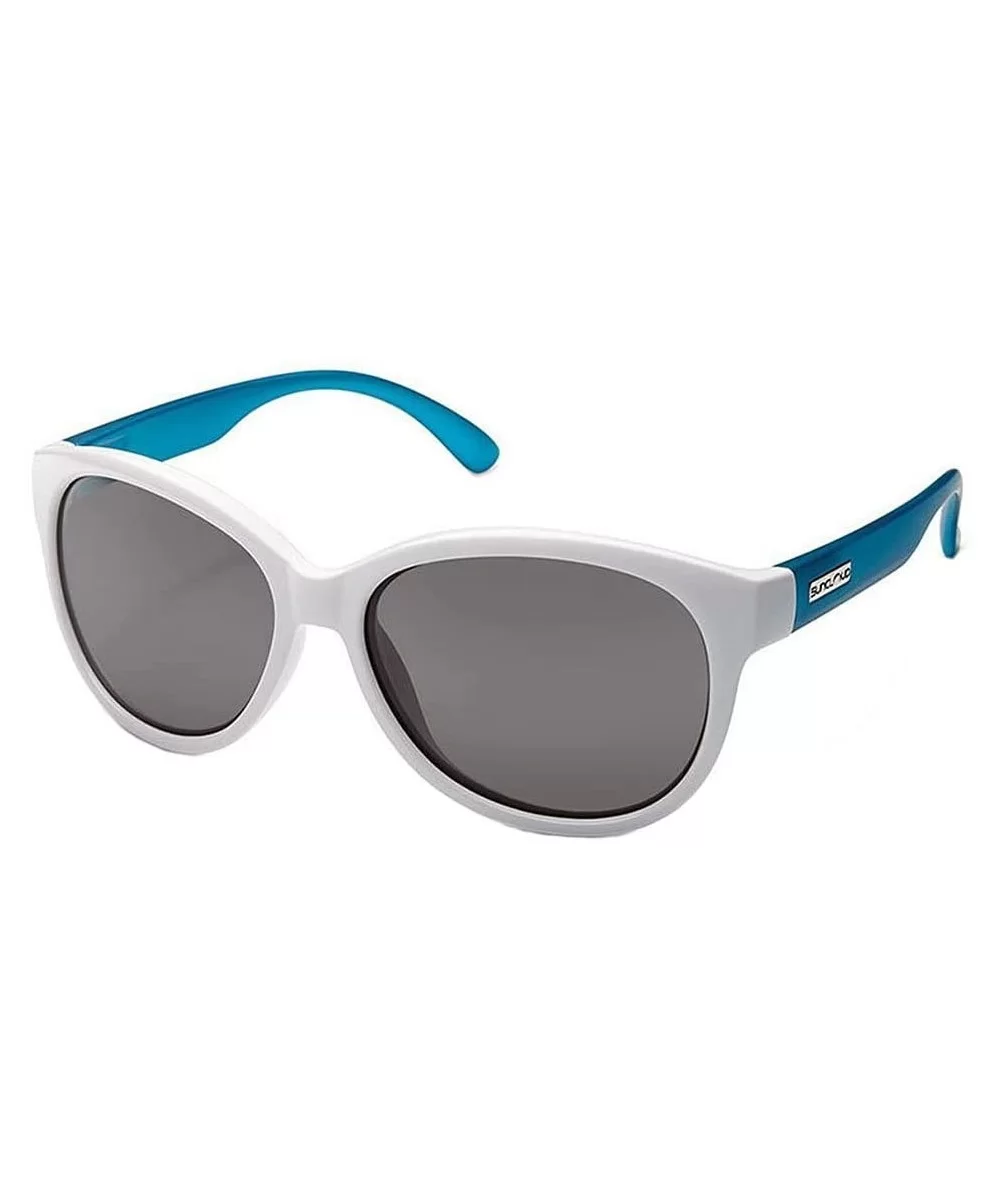 Catnip Polarized Sunglasses - White Aqua Frame - CF11MWMPBLJ $30.86 Square