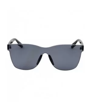 Tinted Colorful Lens Rimless Sunglasses - Transparent Square Horn Rimmed - Black - C718GGGLAX5 $8.14 Square