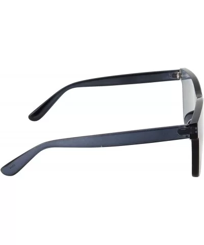 Tinted Colorful Lens Rimless Sunglasses - Transparent Square Horn Rimmed - Black - C718GGGLAX5 $8.14 Square