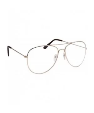 Aviator Clear Lens Glasses Fashion Eyewear Non-Prescription UV400 - Gold - CH120ZTG6S7 $7.68 Rectangular