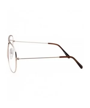 Aviator Clear Lens Glasses Fashion Eyewear Non-Prescription UV400 - Gold - CH120ZTG6S7 $7.68 Rectangular