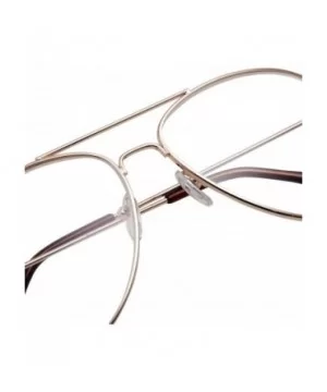 Aviator Clear Lens Glasses Fashion Eyewear Non-Prescription UV400 - Gold - CH120ZTG6S7 $7.68 Rectangular