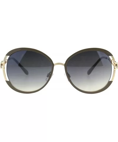 Womens Round Metal Frame Classy Designer Style Sunglasses UV 400 - Beige (Smoke Beige) - C118I55E3LX $7.77 Oval