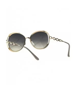 Womens Round Metal Frame Classy Designer Style Sunglasses UV 400 - Beige (Smoke Beige) - C118I55E3LX $7.77 Oval