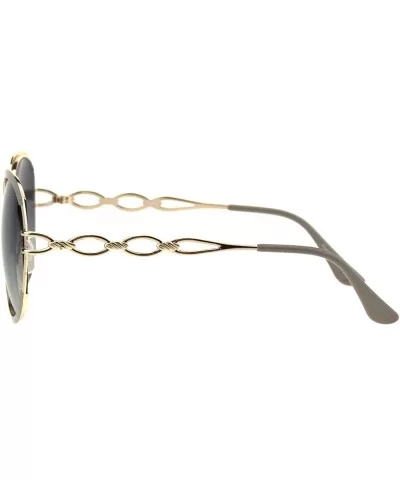 Womens Round Metal Frame Classy Designer Style Sunglasses UV 400 - Beige (Smoke Beige) - C118I55E3LX $7.77 Oval