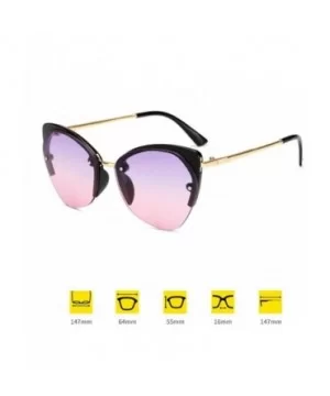 Women Cat's Eye Sunglasses Men Metal Temple Sunglass Women Marine Lens Eyeglasses - Purple Pink - CU18R5UO4IU $22.48 Cat Eye