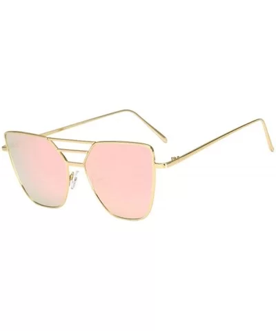 Unisex Fashion Vintage Irregular UV Mirrored Lens Sunglasses Classic Aviator Sunglasses Metal Frame - C91908ME35O $5.02 Aviator