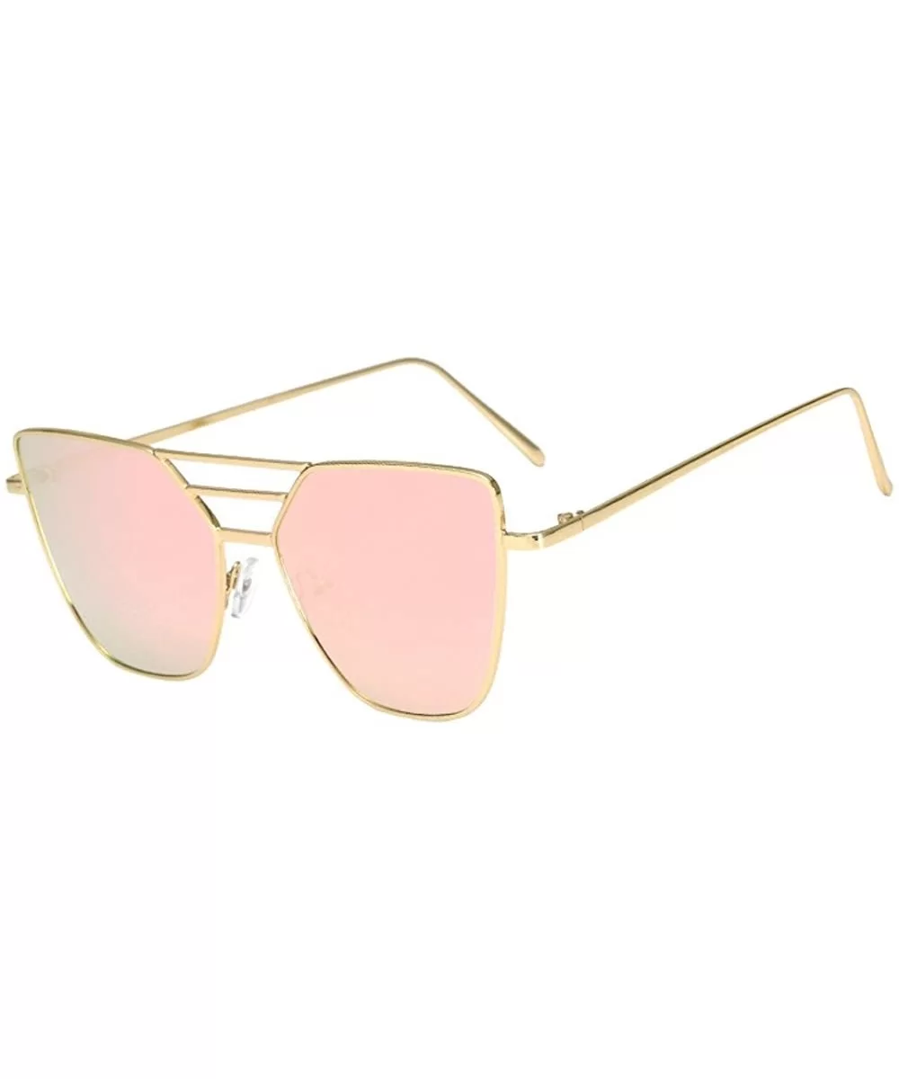 Unisex Fashion Vintage Irregular UV Mirrored Lens Sunglasses Classic Aviator Sunglasses Metal Frame - C91908ME35O $5.02 Aviator