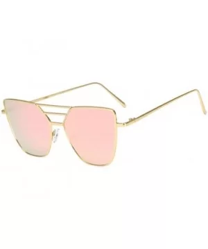 Unisex Fashion Vintage Irregular UV Mirrored Lens Sunglasses Classic Aviator Sunglasses Metal Frame - C91908ME35O $5.02 Aviator