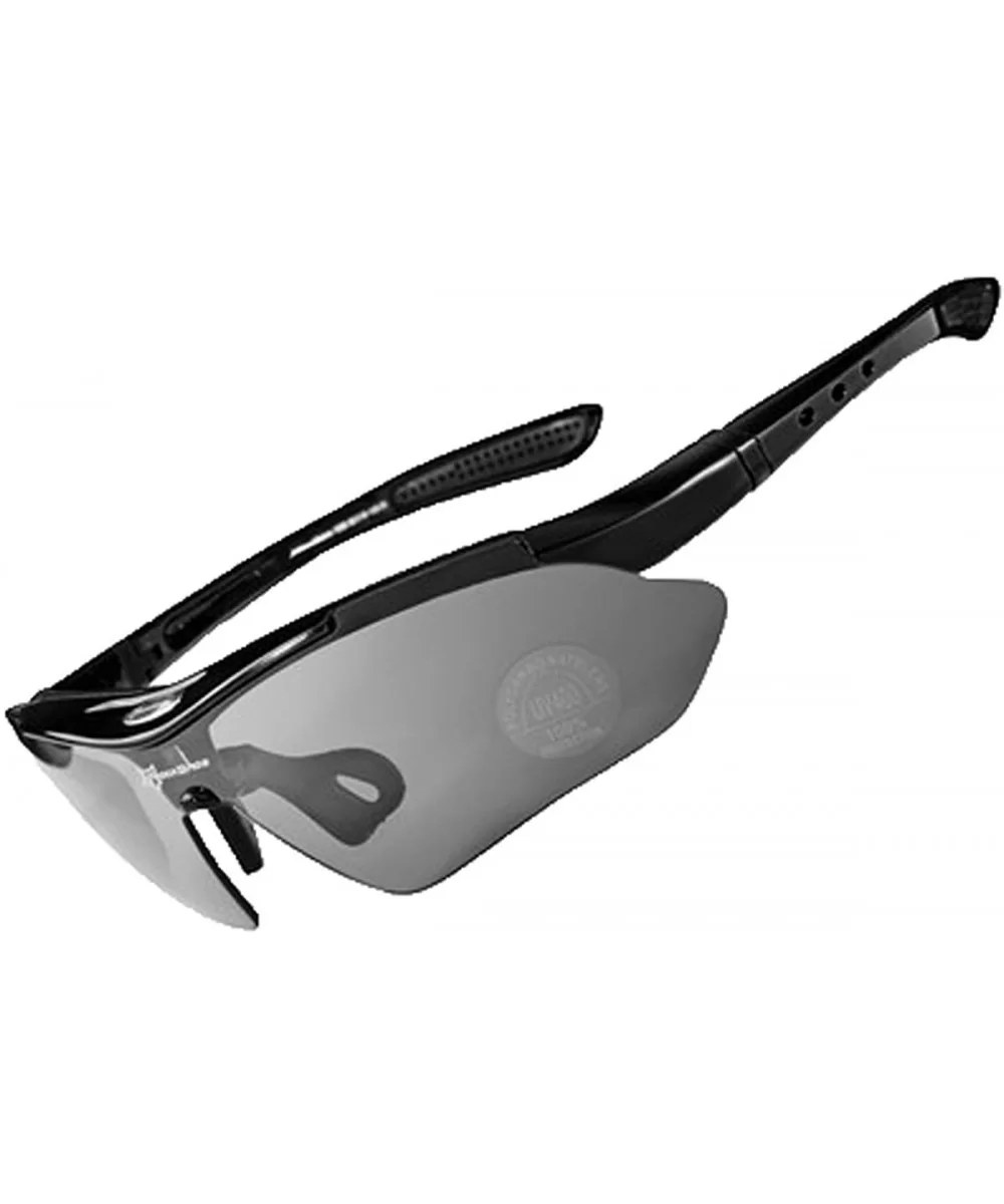 Polarized Sunglasses Interchangeable Cycling Baseball - Black - C3184K8W0I8 $25.20 Sport