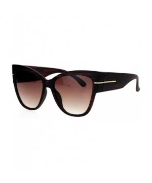 Womens Oversized Fashion Sunglasses Square Butterfly Designer Frame - Burgundy Wood - CV188W83DUY $8.92 Butterfly