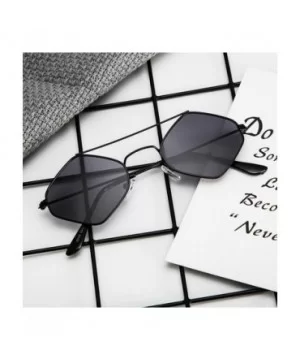 Vintage style Rhombus Sunglasses for Unisex Metal PC UV 400 Protection Sunglasses - Black Grey - C518SZUE9WQ $12.73 Sport