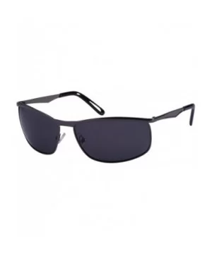 Men's Square Metal Top Frame Polarized Sunglasses 25076-P - Matte Gunmetal - CS125UOO6XT $12.37 Semi-rimless