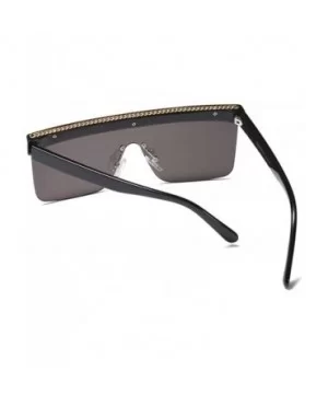 Semi-rimless Sunglasses Women Oversized Square Sun Glasses Men Hot Selling - Black - CV18M968MAR $6.40 Semi-rimless