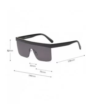 Semi-rimless Sunglasses Women Oversized Square Sun Glasses Men Hot Selling - Black - CV18M968MAR $6.40 Semi-rimless