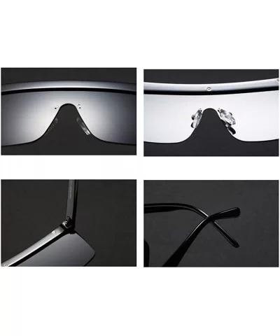 Semi-rimless Sunglasses Women Oversized Square Sun Glasses Men Hot Selling - Black - CV18M968MAR $6.40 Semi-rimless