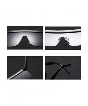 Semi-rimless Sunglasses Women Oversized Square Sun Glasses Men Hot Selling - Black - CV18M968MAR $6.40 Semi-rimless