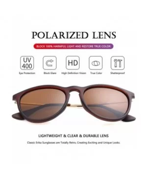 Round Polarized Sunglasses for Women Classic Vintage Mirrored Sun Glasses - 100% UV Blocking - CA194LIHUKR $9.14 Round