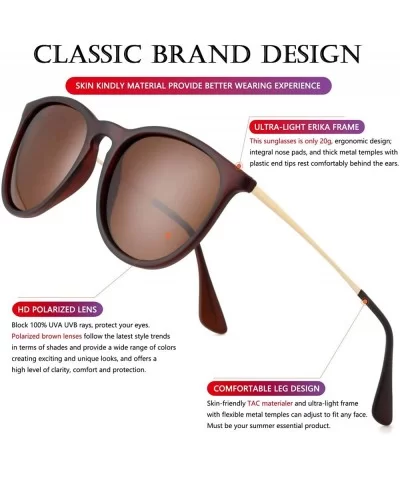 Round Polarized Sunglasses for Women Classic Vintage Mirrored Sun Glasses - 100% UV Blocking - CA194LIHUKR $9.14 Round