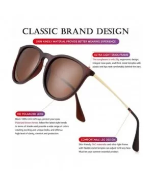 Round Polarized Sunglasses for Women Classic Vintage Mirrored Sun Glasses - 100% UV Blocking - CA194LIHUKR $9.14 Round