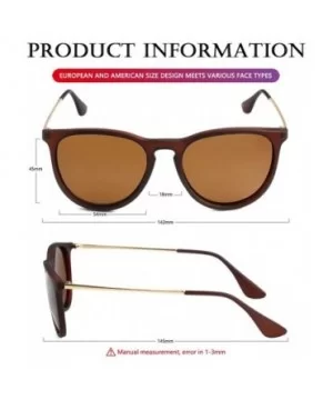 Round Polarized Sunglasses for Women Classic Vintage Mirrored Sun Glasses - 100% UV Blocking - CA194LIHUKR $9.14 Round