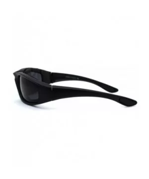 Mens Foam Padded Warp Around Biker Goggle Style Sunglasses - Matte Black Solid Black - CV18A6KGD9O $5.95 Goggle