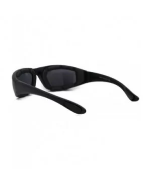 Mens Foam Padded Warp Around Biker Goggle Style Sunglasses - Matte Black Solid Black - CV18A6KGD9O $5.95 Goggle