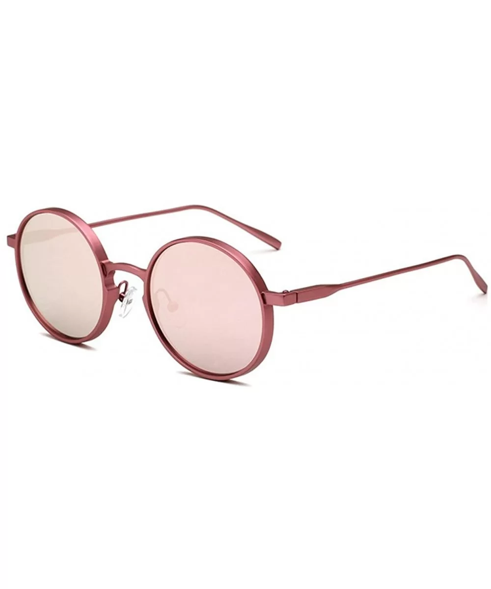 polarized sunglasses Vintage round-frame fashion sunglasses glasses - Powder Color - CR18G6HD8D9 $43.94 Round