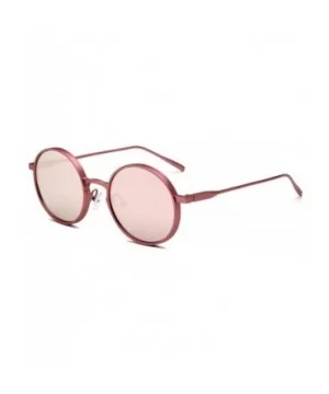 polarized sunglasses Vintage round-frame fashion sunglasses glasses - Powder Color - CR18G6HD8D9 $43.94 Round